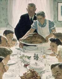 Norman Rockwell's "Freedom from Want"  (1943)  Click to see the other illustrations of Franklin D. Roosevelt's "Four Freedoms"
